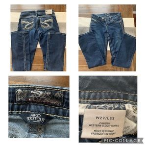Silver Boot Cut Jeans Size 27